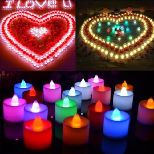Lamp Night Light Simulation Flame Round White Shell Led Candle White Light Valentine Day Wedding Decoration Candle Light