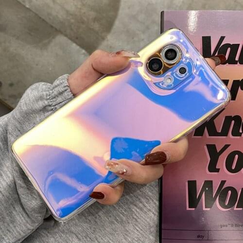 Laser Colorful Purple Phone Case For Xiaomi Redmi Note 10 Pro Note 9 Mi 10T Pro Lite Mi 11 POCO M3 F3 K40 Soft Clear Cover