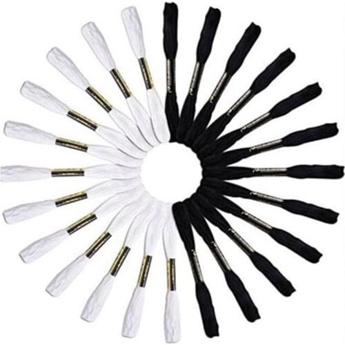 Cross Stitch Line Black/White Embroidery Line Suit Cotton Embroidery Floss Sewing Yarn Process For Knitting Cross Stitch Project