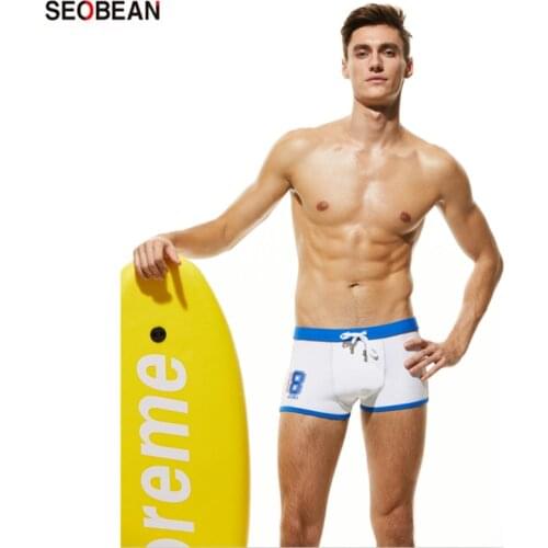 SEOBEAN Mens Swimwear Fashion Number 8 Printing Swimming Boxers Beach Hot Spring Bathing Suits Swimming Trunks