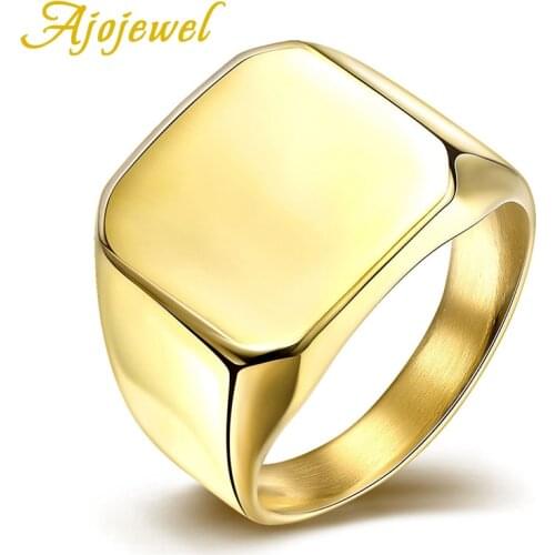 Ajojewel Brand size 7-10 New Fashion Simple 316L Titanium Steel Blank Plain Men Ring Jewelry