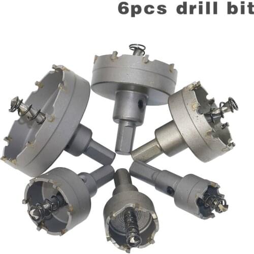 6Pcs HSS Hole Saw Set Tungsten Carbide Tip TCT Core Drill Bit Hole Saw For Metal Stainless Steel Cutter Top Quality