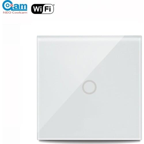 NEO Coolcam 5A Wifi 1CH Wall Light Switch Glass Panel Touch EU Light Switch 1Gang Work With Alexa Google Home IFTTT