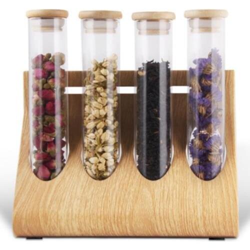 Raw and cooked beans roasting degree display jar coffee beans display stand flower fruit tea test tube seat multifunctional glas