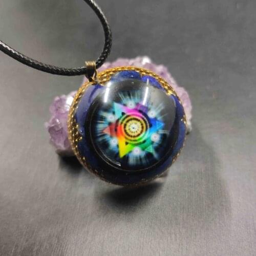 Orgonite Pendant Sri Yantra Necklace Sacred Geometry Chakra Energy Necklace Meditation Jewelry