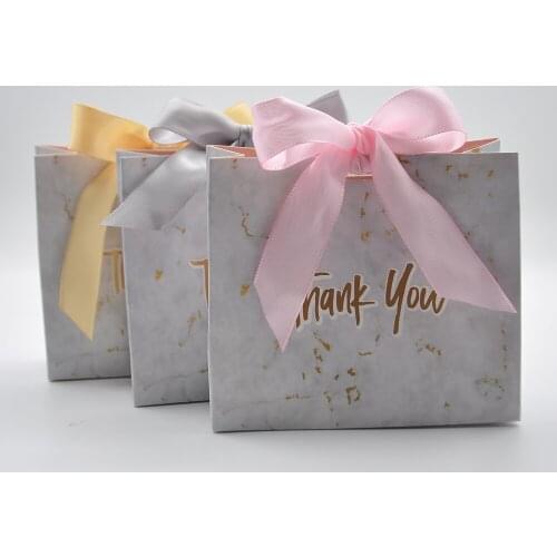 Gift Paper Bags Packaging For Wedding Party Favors Candy Birthday Christmas Marble Storage Package Box Custom Wholesale Supplies