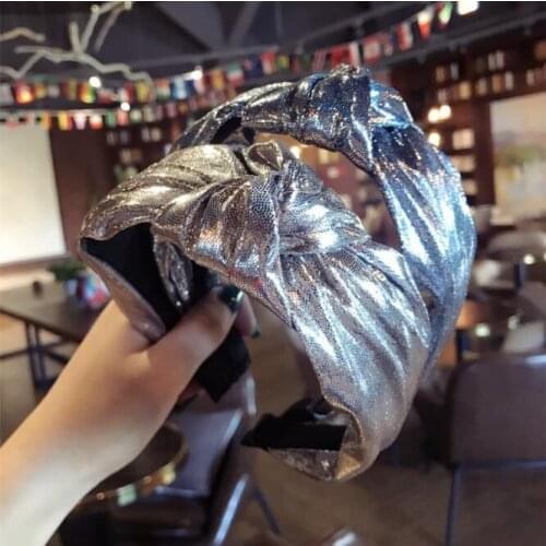 36pcs/lot DIY Simple Multi Fabrics Super Flash Gilding Head Bands Middle Tie Knot HeadBands Hair Styling Tools Accessory HA1550