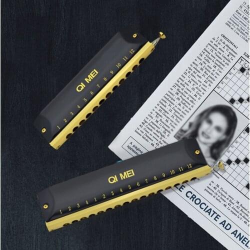 Qimei Black Overlord 12 Hole/16 Hole Professional Chromatic Harmonica Gaita De Boca Armonica Instrumentos Musicais Profissionais