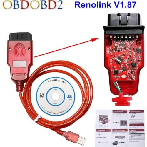 Newest Renolink V1.87 Renolink 1.87 for Renault ECU Programmer Key Coding UCH Matching Dashboard Coding ECU Resetting
