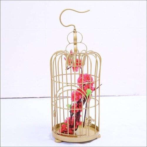 1PCS Simple wrought iron decorative bird cage decoration golden wedding bird cage photography props