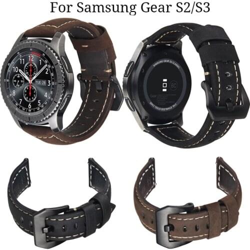 Classic Leather watchband For Samsung Gear S2 S3 Frontier/Classic watches straps 22mm 20mm leisure wristband bracelet watch band