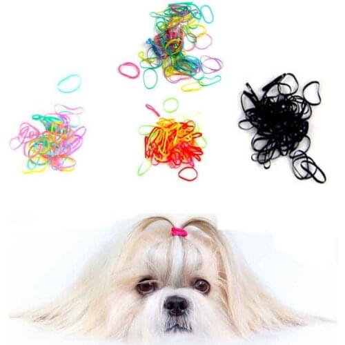 300 Pcs Dog Hair Elastic Band Hair Gumki Dla Psa Do Wlosow Hair Rubber Bands Dog Grooming Bands Colorful DIY Cheap Dog Supply