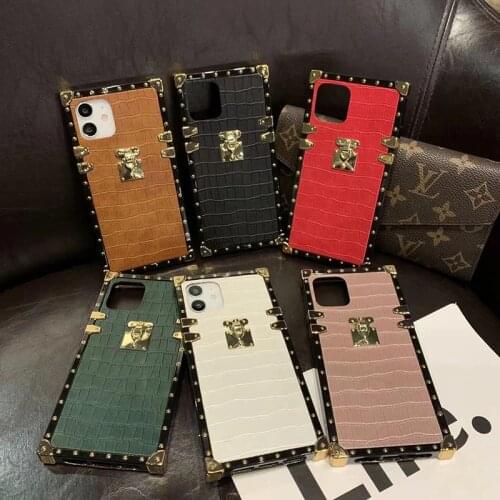 Luxury brand Square Crocodile shockproof Soft silicon phone Case for apple iphone 12 Pro 7 8 plus 11 X XS XR MAX SE back Cover