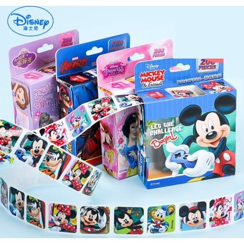200Pcs Disney Stickers Removable Princess Frozen2 Mickey Sofia Finding Nemo Notebook Diary Decoration Sticker Aesthetic Toys