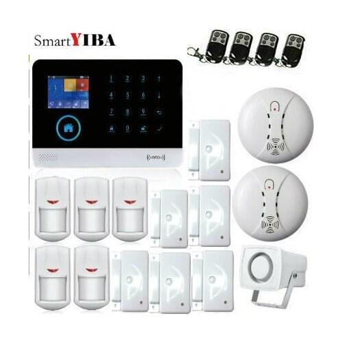 SmartYIBA WIFI GSM Home Burglar Alarm System GPRS RFID TFT Screen Touch Keyboard English Russian Spanish German Polish