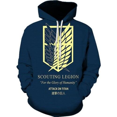 Anime Attack on Titan Hoodie Cosplay 3D Print Coat Sweatshirt Hoody Hoodies Jacket Pullover