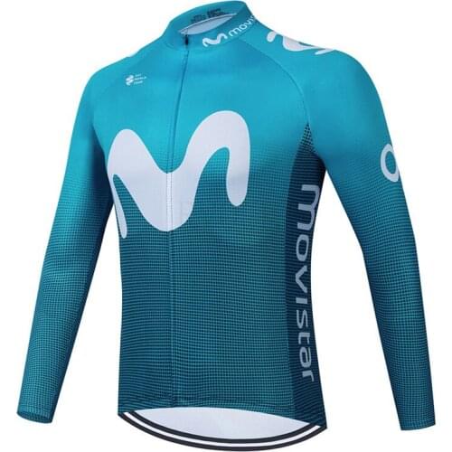 New Movistar Team Spring Cycling Jersey Set Spain Long Sleeve MTB Bike Wear Bicycle Cycling Clothing Ropa Maillot Ciclismo
