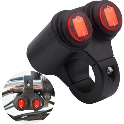 Waterproof Motorcycle 2 Way Handlebar Headlight Switch with Indicator Light Control Switch Aluminum Alloy 12V 10A 120W