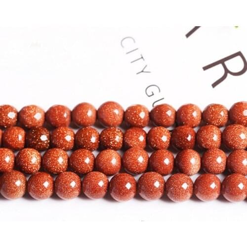 High Quality Synthetic Gold Sandstone 4/6/8/10/12/14mm Round Necklace Bracelet Jewelry DIY Gems Loose Beads 15 Inch wk101