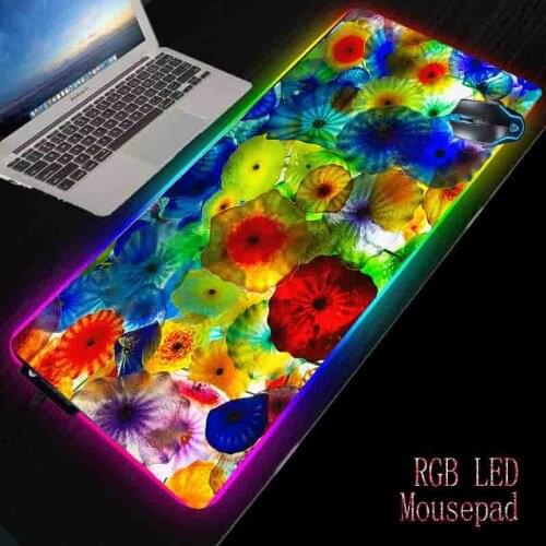 XGZ Colorful Pattern RGB Computer Mouse Pad Big Mouse Pad Big Player Table Mouse Pad LED Mouse Pad Keyboard Mouse Pad