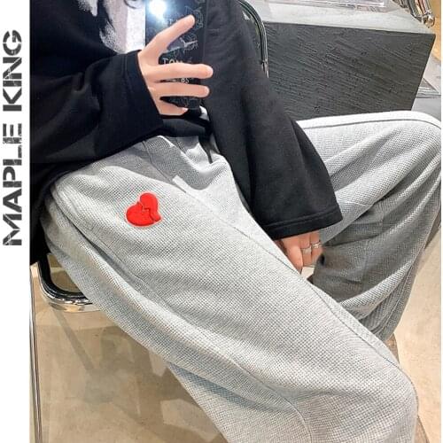 Japanese Streerwear Men Heart Designer Joggee Hombre Fashion Homme Couple Vintage Solid Streetwear Harem Pants Trousers M-5XL