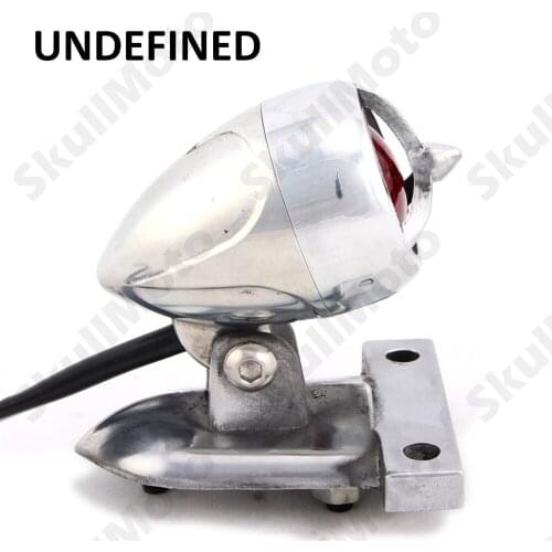Polished Silver Bullet Motorcycle Brake Tail Light Retro License Plate Mount For Bobber Chopper Custom UNDEFINED