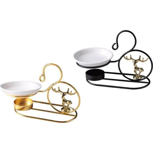 Iron Essential Oil Diffuser Nordic Style Aroma Burner Tea Aromatherapy Candle Light Holder Decoration For Spa Home Bedroom Cafe