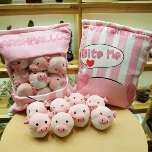 1pc 50cm cartoon lovely expression pig soft plush pillow cushion eight little round doll stuffed toy girl boy creative gift