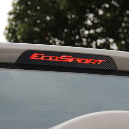 1pc Carbon Fiber Stickers And Decals Rear High Mounted Stop Brake Lamp Light Car-Styling For Ford Ecosport 2012-2014 Accessories