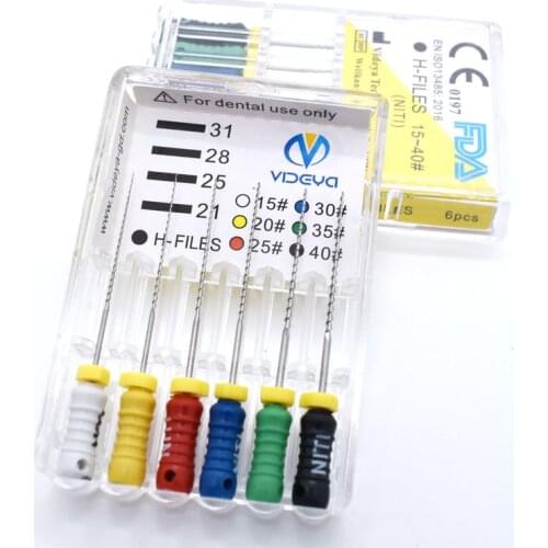 10 Boxes Endo Files Dental Nickel Titanium K / H Files Root Canal Handuse Files 21 / 25mm Intruments For Dentist Use