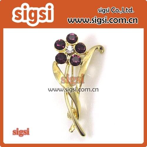 100pcs Gold metal wholesale decorative rhinestone brooch pin