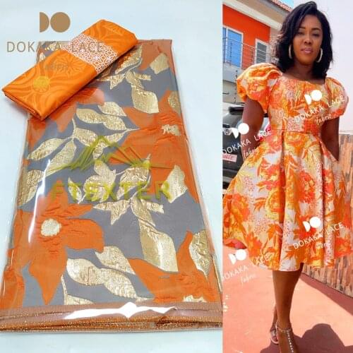 2.5+2.5 2022 Latest African Lace High Quality Bazin Riche Brocade Jacquard Fabric With Senegal Organza Lace For Women Net Lacce