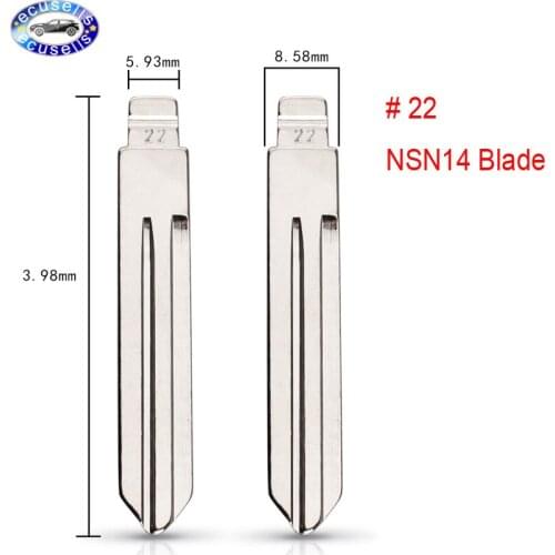 2PCS X Uncut Metal NO. 22 Scale Blank Car Key KD MINI/KD900/ KD-X2/ VVDI Remote Blade NSN14 for Nissan Teana