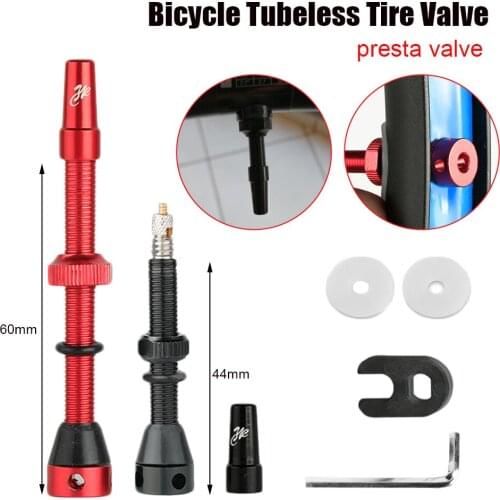 2021 New 2PCS Bicycle Tubeless Presta Valve Stem 44mm/66mm F/V Nipple Brass Core Presta Valve Stem Kit for Mountain/Road Bike