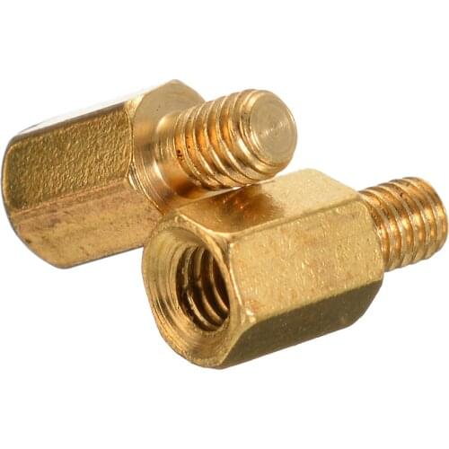 20Pcs PC Male to Female Screw 6+4mm Brass Standoff Hexagonal Spacer M3 PCB Motherboard Mounting Nut
