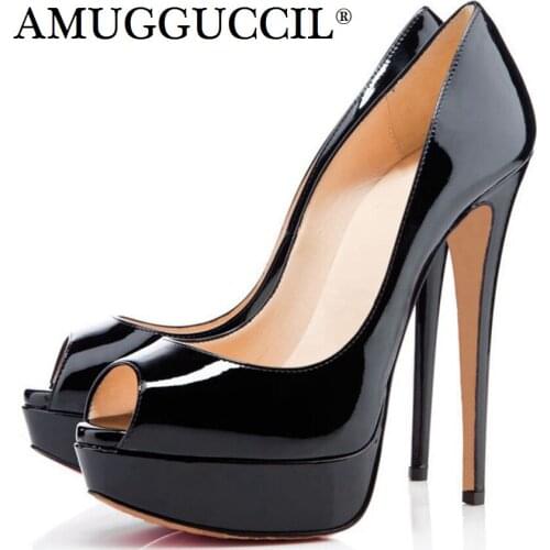 2020 New Plus Big Size 35-52 Black Nude Wine-red Red Fashion Sexy High Heel Platform Spring Summer Lady Shoes Women Pumps D1233