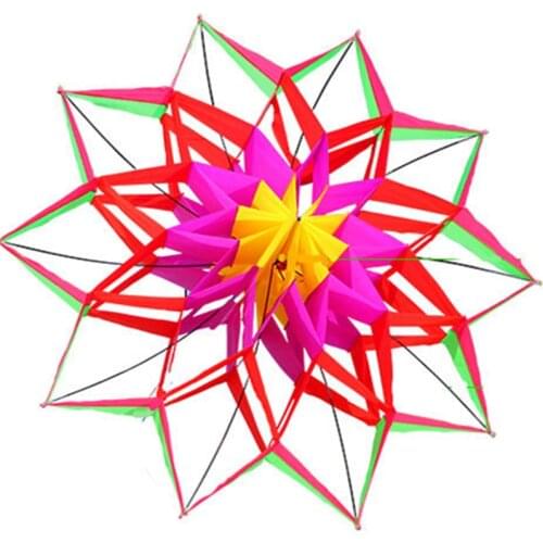 3D Lotus Kite Plum Kite Beautiful Flower Color Kite Child Gift Adult Outdoor Sports Fun Flying Tool With Kite Line Kids Toys