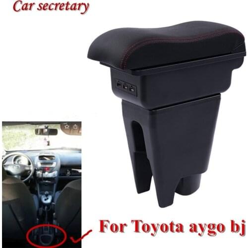 Car secretary For Toyota aygo bj armrest box USB Arm Rest 3 colors Car decoration travel Accessories storage box