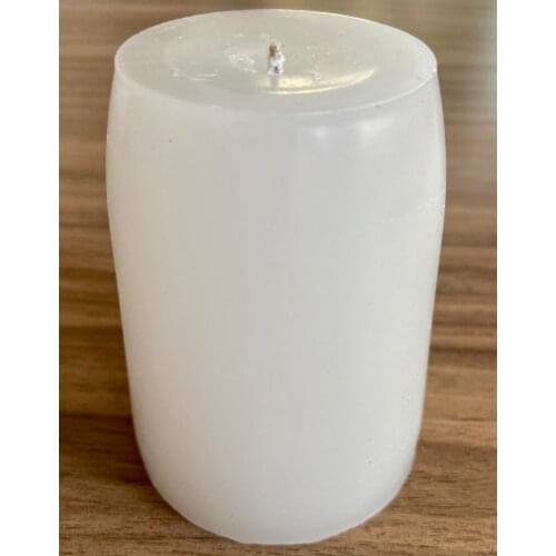 Baton 9cm White and Chocolate Scented Cylinder Candle