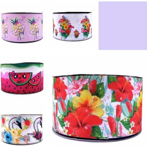 Free shipping 50 yard cartoon printed grosgrain ribbon 29424