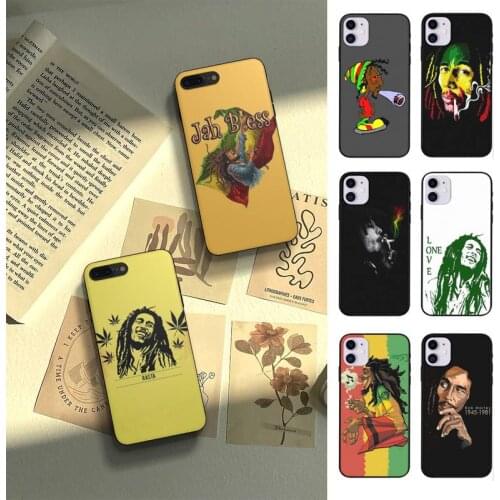 Reggae Bob Marley DIY Phone Case Fundas Shell Cover For Iphone 6 6s 7 8 Plus Xr X Xs 11 12 13 Mini Pro Max