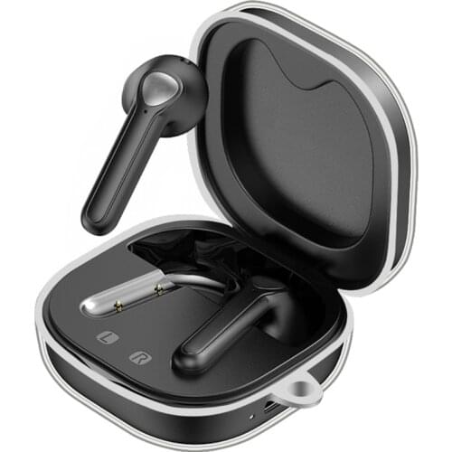 Case Cover, Anti-Lost & Shockproof Protective Skin for-SoundPEATS Trueair2 + Earphone Charging Case with Keychain