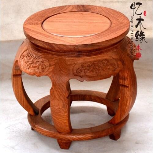 Mahogany wood drum drum stool stool wooden shoes African pear flower drum stool bag mail Zheng