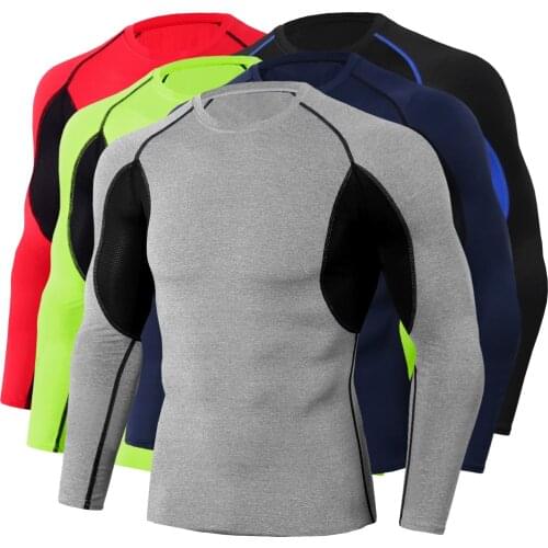 Running T-shirt Long Sleeve Mens Running T-Shirts, Quick Dry Compression Sport T-Shirts, Fitness Gym Running Shirts Tees