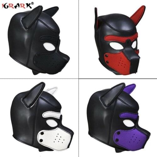 Dog Flirting Toys for Couples Hoods BDSM Bondage Gear Set Puppy Slave Rubber Pup Mask Sexy Erotic Sex Toy Fetish Adult Games 18