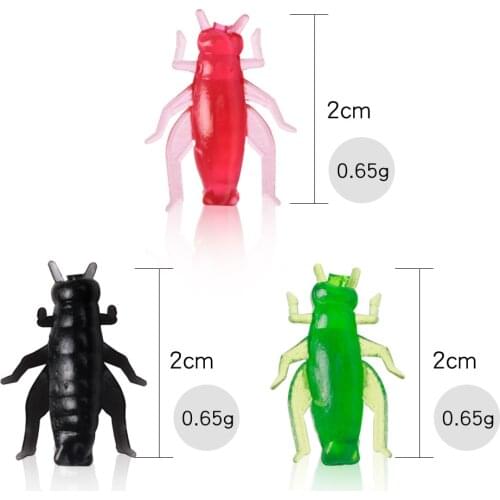 3pcs/lot 2.5cm/0.65g Artificial Silicone Soft Cricket Insect Shape Pesca Fish Bait Simulation Fishing Lure Fishing Accessories