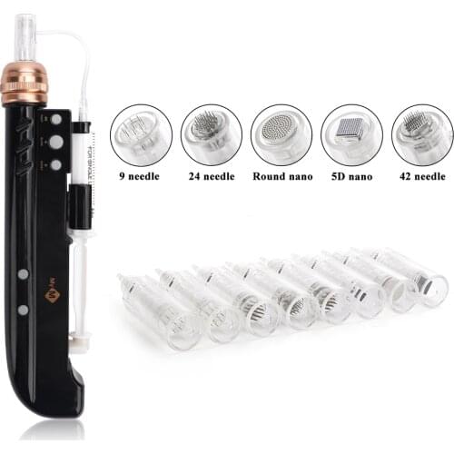 10/50PCS Microneedle Cartridges Needles with Syringe Tube 9/12/36 Pin for New Mini Hydra Gun Mesotherapy Injector Auto Derma Pen