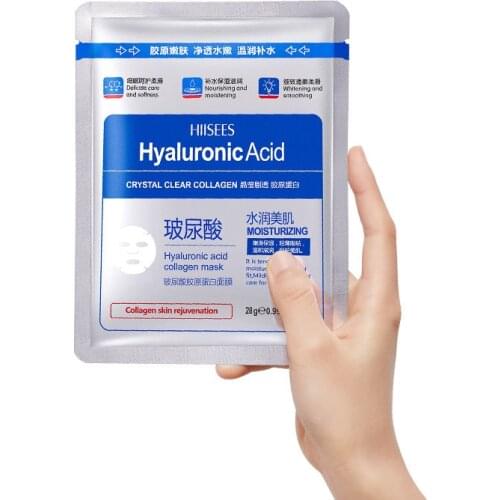 Hyaluronic Acid Collagen Mask Moisturizing Repair Sheet Mask Protein Crystal Mask Sticker Anti-Aging Depth Replenishment