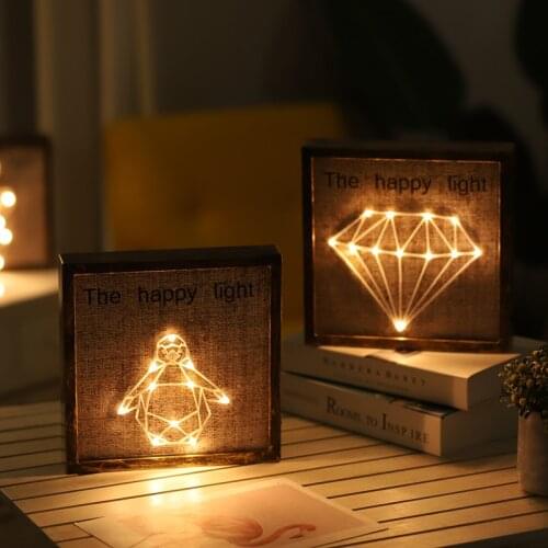 Lamp Creative Night Lights For Home Kids Bedroom Photo frame Night Lamp Illusion Table Lamp For Home Holiday lighting
