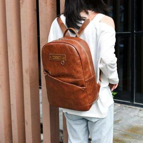 Fashion Backpacks Female Feminine Casual Large Capacity Vintage Shoulder Bags 2021 New Women Backpack Pu Leather Daypack